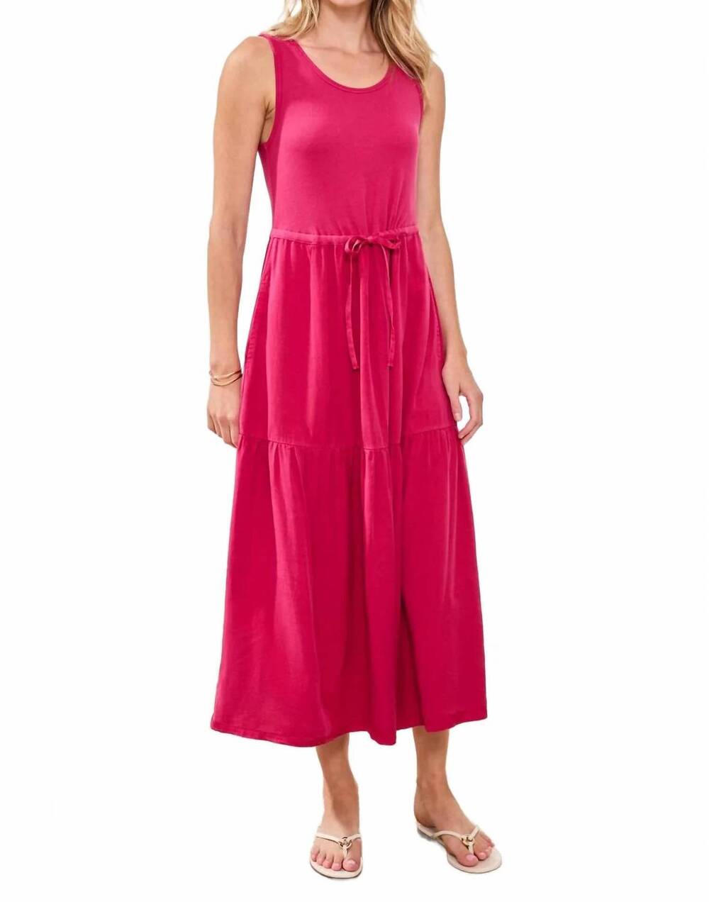 NEW TRIBAL women's mixed media dress in gardenia
